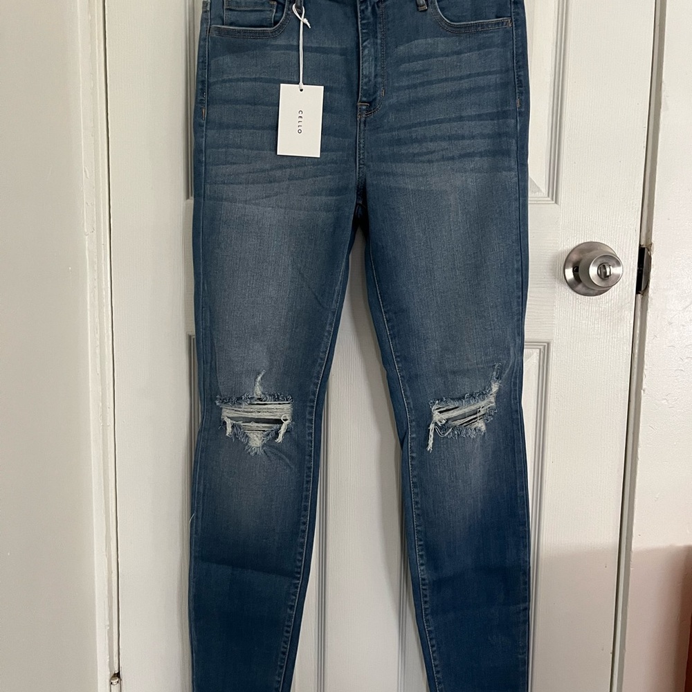 Cielo Women's Blue Distressed Jeans
